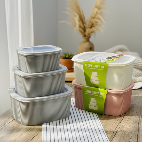 Plastic Tupperware Set - 3 Pieces